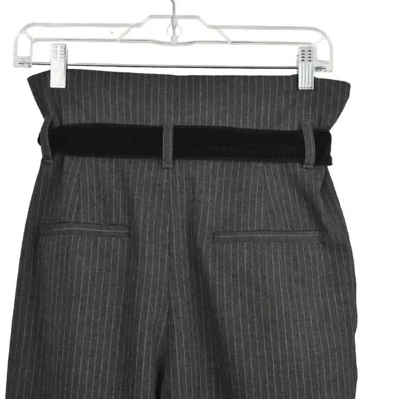 Zara Paper Bag Striped Pinstripe Pants High Waisted Gray Size XS - Picture 10 of 16